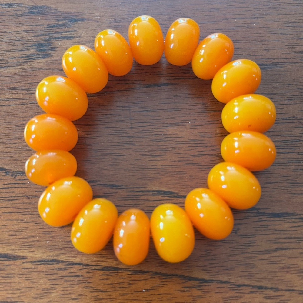 Vibrant Orange Lucite Beaded Bracelet